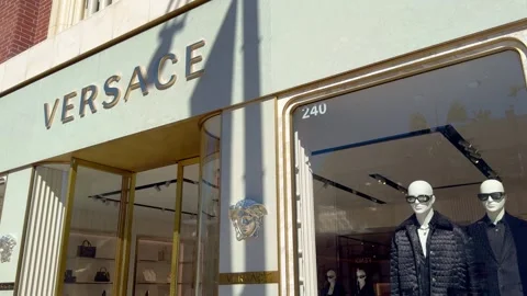 Versace Store at Rodeo Drive Beverly Hills - LOS ANGELES, UNITED STATES - Video stock 256022132