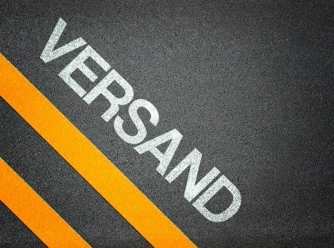 Versand german shipping text Stock Illustration
