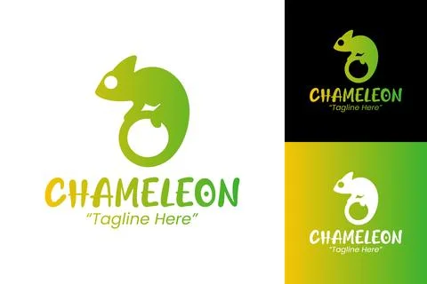 Versatile and Customizable Chameleon Logo for Digital and Print Use Stock Illustration