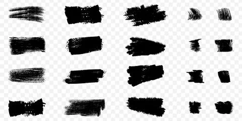 Versatile black ink brush strokes. Stock Illustration