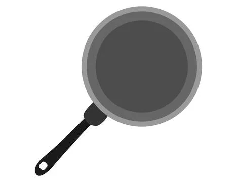 Versatile Business Culinary Tool, Isolated Red Handled Cast Iron Pan Vector Stock Illustration