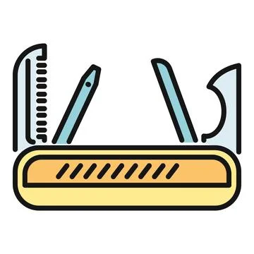 Versatile camping outdoor survival multitool icon Stock Illustration