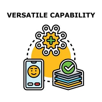 Versatile capability solution connecting app and layers Stock Illustration