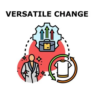Versatile change concept showing adaptability and improvement icons Stock Illustration