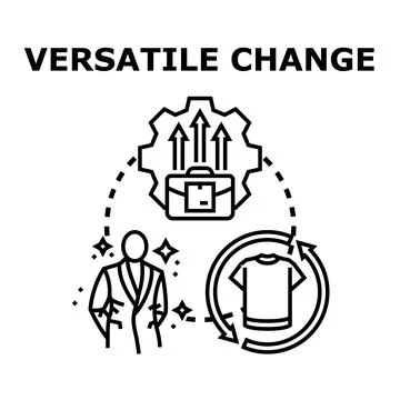 Versatile change concept showing adaptability and improvement icons Stock Illustration