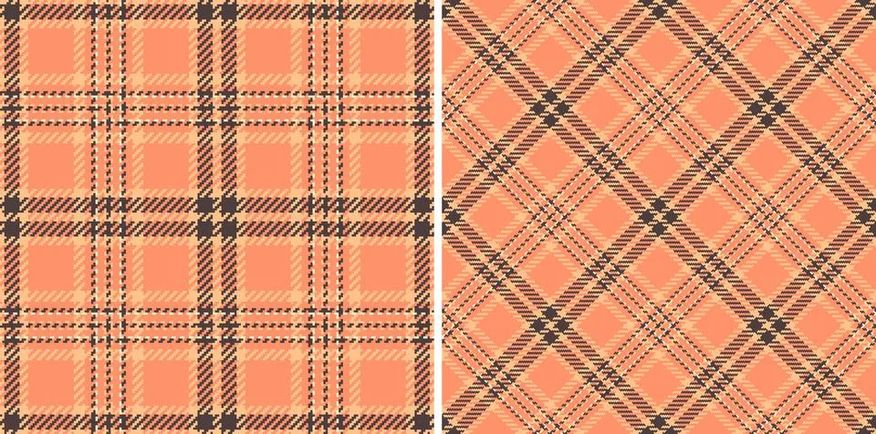 Versatile checkered pattern set in warm hues. Perfect for backgrounds, textil 스톡 일러스트