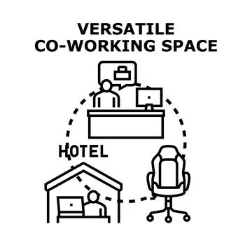 Versatile co working space offering flexible work solutions イラスト素材