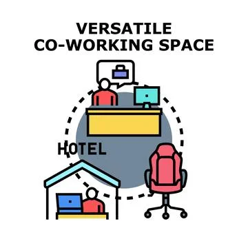 Versatile co working space offering flexible work solutions イラスト素材