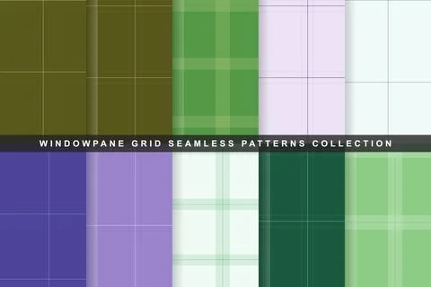 Versatile collection of seamless windowpane grid patterns with showcases di.. Stock Illustration