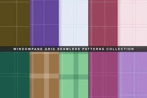Versatile collection of ten minimalist windowpane grid seamless patterns Stock Illustration