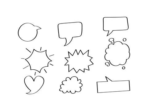 A versatile collection of vector speech bubbles including talking clouds, com Illustrazione stock