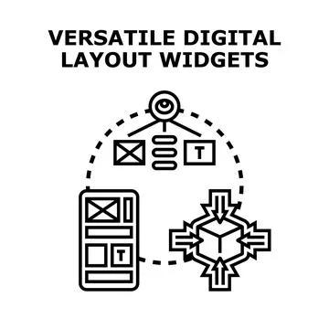 Versatile digital layout widgets building web application interface Stock Illustration