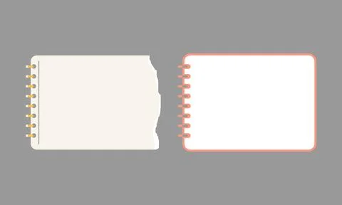 Versatile Digital Notebook Pages Featuring a Torn Edge and a Clean Framed D.. Stock Illustration