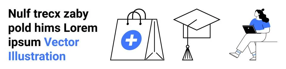 Versatile Elements for E-commerce, Education, and Remote Work Web Page Design イラスト素材