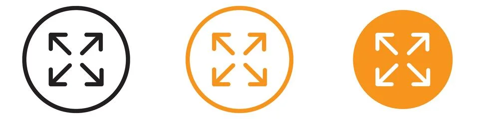 Versatile Expand Icon for User Interface and Zoom Functions Ideal for Illus.. Illustrazione stock