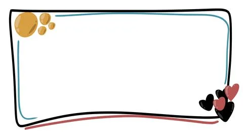 A versatile frame with a touch of gold hearts and hoops, perfect for a variet Stock Illustration