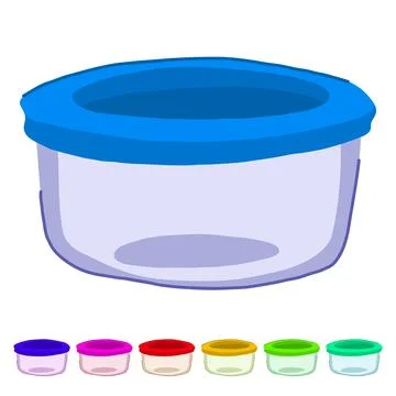 Versatile glass food storage container vector cartoon graphic Stock Illustration