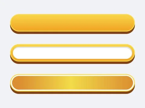 Versatile Golden and White Rectangular Buttons Perfect for Calls to Action .. Stock Illustration