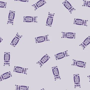 Versatile hiking backpack glyph vector seamless pattern Stock Illustration