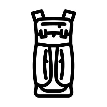 Versatile hiking backpack line icon vector illustration Stock Illustration