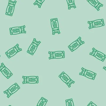 Versatile hiking backpack line vector seamless pattern Illustrazione stock