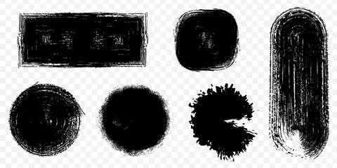 Versatile ink splatter and brush stroke textures. 库存插图