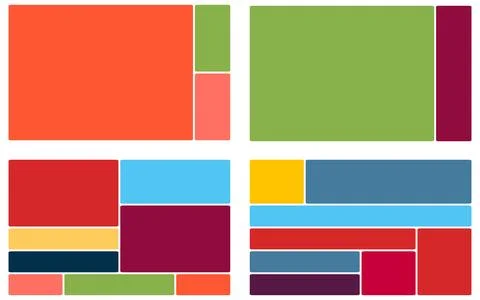 Versatile layout grid template pack for portfolio, brochure, and social med.. Stock Illustration