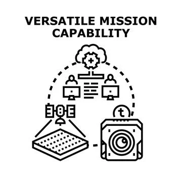 Versatile mission capability illustrating remote data collection Stock Illustration