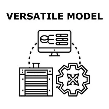 Versatile model concept for data processing and system development Stock Illustration