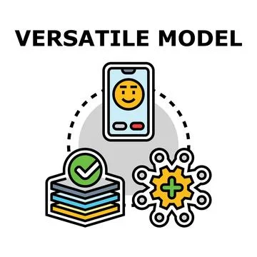 Versatile model concept icon representing adaptable solution Stock Illustration