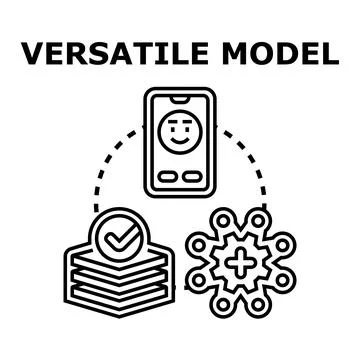 Versatile model concept icon representing adaptable solution Stock Illustration