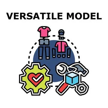 Versatile model concept presenting adaptability and customization イラスト素材