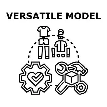 Versatile model concept presenting adaptability and customization イラスト素材