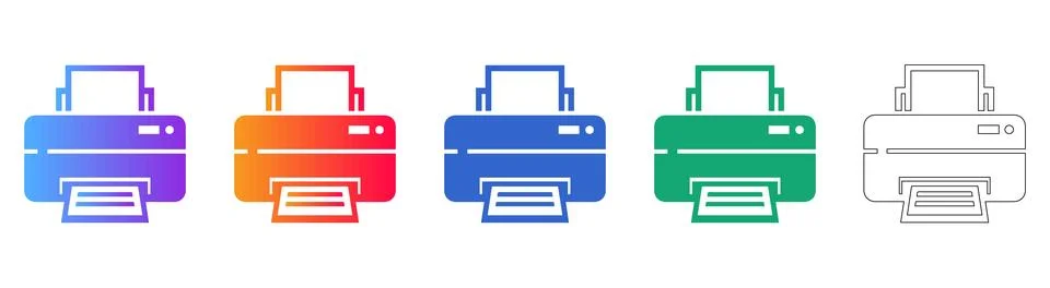 Versatile Office Printer Icon Graphics イラスト素材