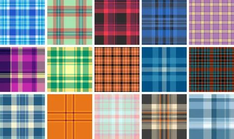 Versatile plaid bundle created for designers needing variety in one purchase. Stock Illustration