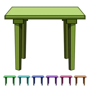 Versatile plastic table cartoon vector graphic Stock Illustration