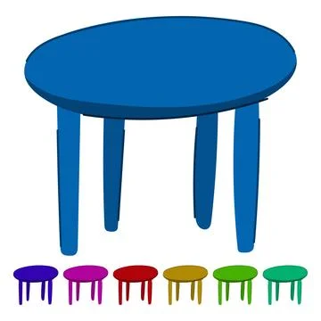 Versatile plastic table vector cartoon graphic Stock Illustration