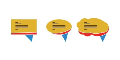 Versatile set of chat bubbles with text lines, perfect for communication, m.. Stockillustratie