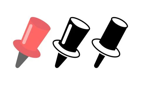 Versatile Stationery Graphics Representing Pins for Attaching Notes and Org.. Stock Illustration