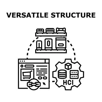 Versatile structure concept integrating development, interface and data 库存插图