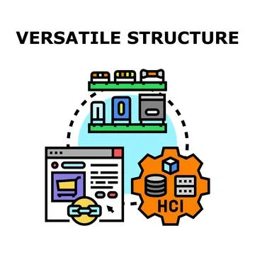 Versatile structure concept integrating development, interface and data Stock Illustration