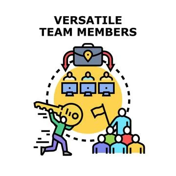 Versatile team members adapting to changing business needs Illustrazione stock