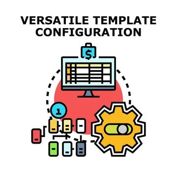 Versatile template configuration adjusting settings and options Stockillustratie