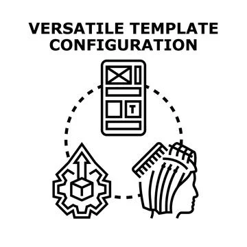 Versatile template configuration concept choosing design options Stock Illustration