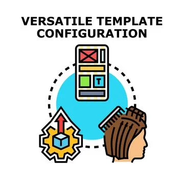 Versatile template configuration concept choosing design options Stock Illustration