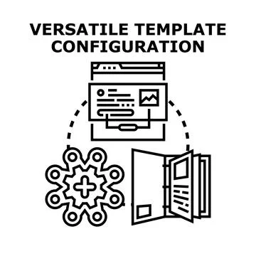 Versatile template configuration for creative development Stock Illustration