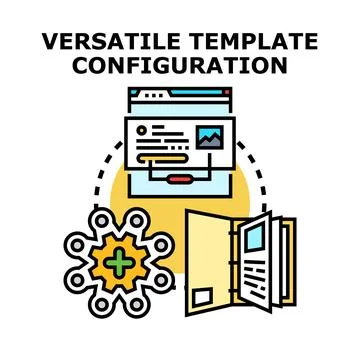 Versatile template configuration for creative development Stock Illustration