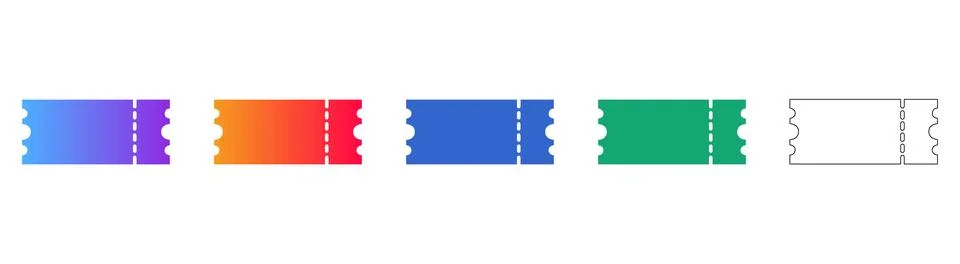 Versatile Ticket Icons with Gradient Colors and Outline Style Collection Stockillustratie