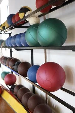 Versatile training equipment organized in a performance‑focused gym Stock Photos