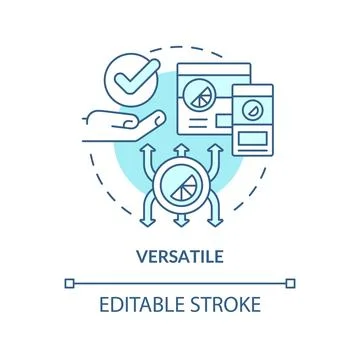 Versatile turquoise concept icon Stock Illustration
